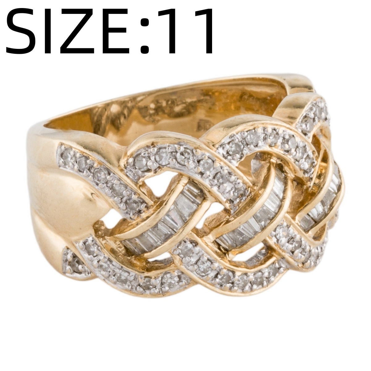 Unisex Copper Floral Pattern Ring with Synthetic Zirconia
